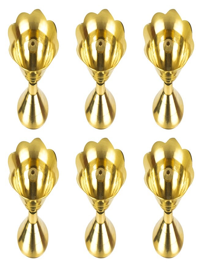 Spillbox مصباح زيتي تقليدي من النحاس الأصفر من Spillbox للطقوس الدينية | زينة وهدايا للطقوس الدينية المنزلية | مستلزمات العبادة - SMDP-S (6) - Image 1